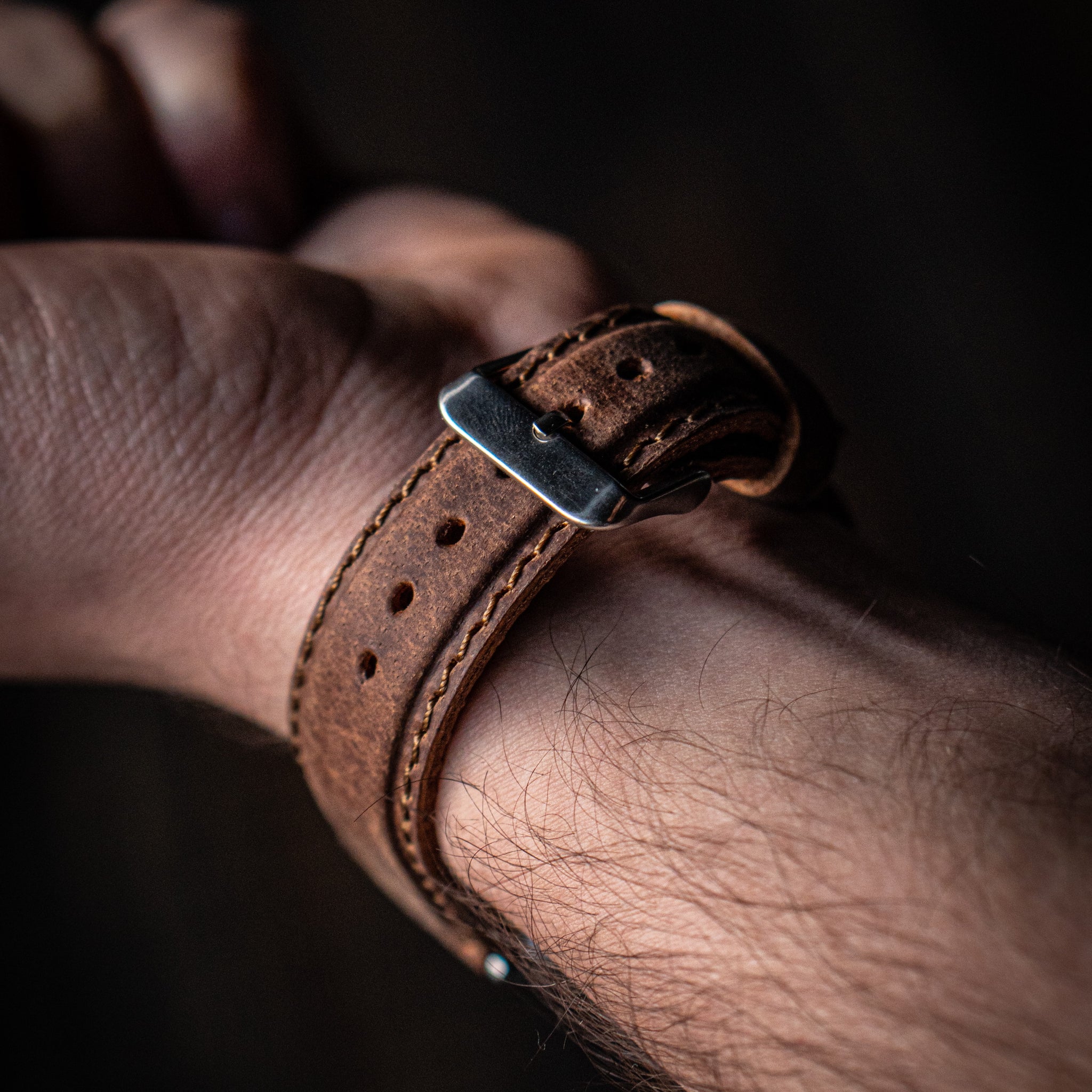 Legacy Apple Watch Leather Strap (Vintage Brown)