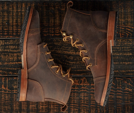 Legacy-Stiefel mit Zehenkappe (Vintage-Braun), rahmengenäht von Goodyear