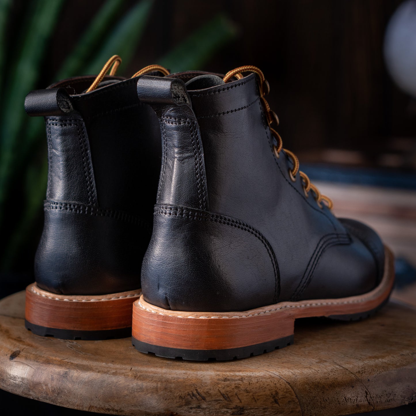 Legacy Toe Cap Boot (Raven Black) Goodyear Welted